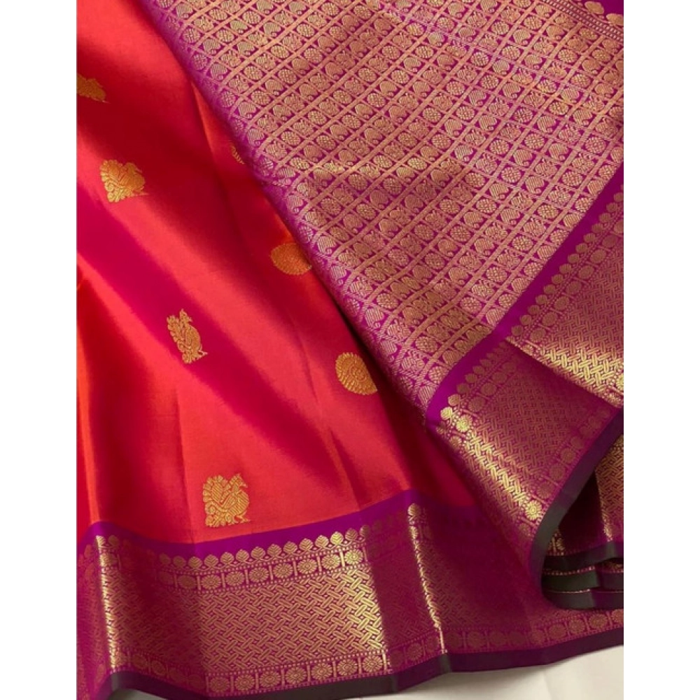 Generic Women's Soft Litchi Silk Jacquard Work Saree With Unstitched Blouse 5.5Mtr (Red) Generic Women's Soft Litchi Silk Jacquard Work Saree With Unstitched Blouse 5.5Mtr (Red)