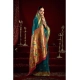 Generic Women's Silk Blend Woven Saree With Unstitched Blouse 5.5 Mtr (Teal)