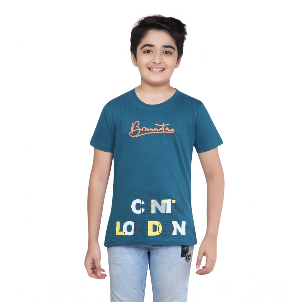 Generic Boy's Cotton Grapic Printed Round Neck T-Shirt (Teal Green) Generic Boy's Cotton Grapic Printed Round Neck T-Shirt (Teal Green)