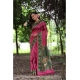 Generic Women's Faux_Tussar_Silk Printed Saree With Unstitched Blouse 5.5Mtr (Pink)