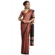 Generic Women's Satin Printed Saree With Unstitched Blouse 5.5Mtr (Black)