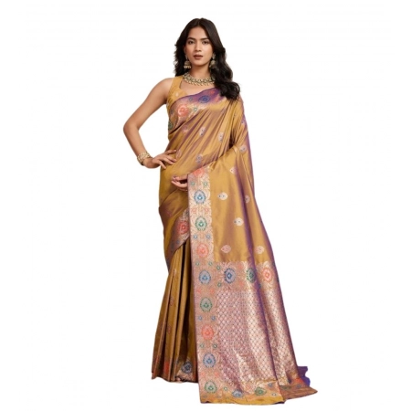 Generic Women's Faux_Banarasi_Silk Woven Saree With Unstitched Blouse 5.5Mtr (Mustard) Generic Women's Faux_Banarasi_Silk Woven Saree With Unstitched Blouse 5.5Mtr (Mustard)