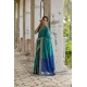 Generic Women's Silk_Blend Ethnic Ikat Pattern Saree With Unstitched Blouse 5.5Mtr (Teal)