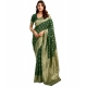 Generic Women's Jacquard Printed Saree With Unstitched Blouse 5.5Mtr (Green)