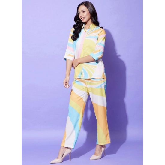 Generic Women's Polyester Colour Blocking 3-4th Sleeve Co-Ord Set (Multicolor) Generic Women's Polyester Colour Blocking 3-4th Sleeve Co-Ord Set (Multicolor)