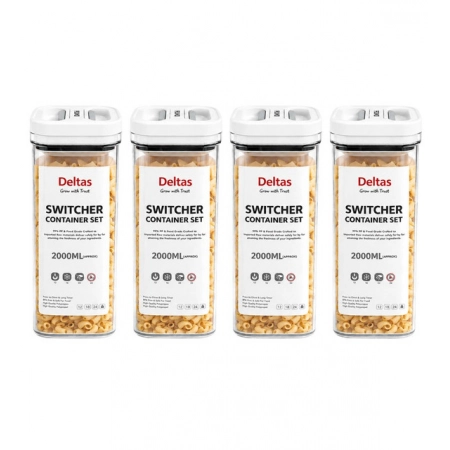 Generic Pack of 4 Switchers Airtight Storage Container Set 2000 ML (White) Generic Pack of 4 Switchers Airtight Storage Container Set 2000 ML (White)