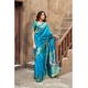 Generic Women's Silk Blend Woven Saree With Unstitched Blouse 5.5 Mtr (Aqua_Blue)
