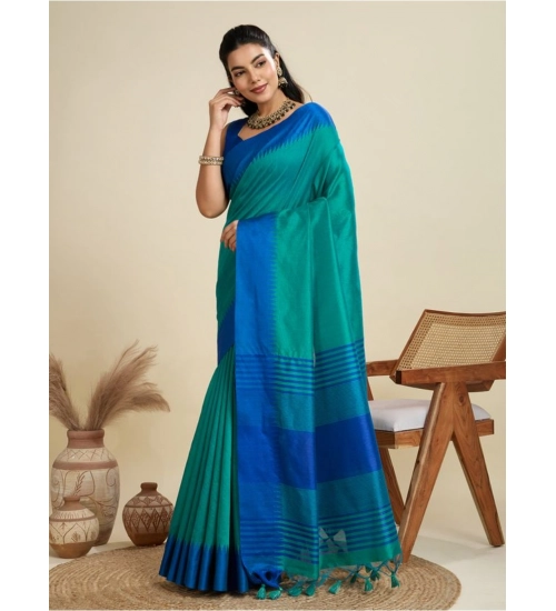 Generic Women's Raw_Silk Woven Saree With Unstitched Blouse 5.5Mtr (Aqua_Blue) Generic Women's Raw_Silk Woven Saree With Unstitched Blouse 5.5Mtr (Aqua_Blue)
