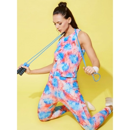 Generic Women's Polyester Lycra Printed Sleeveless Active Wear (Multicolor) Generic Women's Polyester Lycra Printed Sleeveless Active Wear (Multicolor)