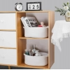 Generic Cotton 10x7x4 Inch2 Pcs Oval Storage Basket For Clothes (White)