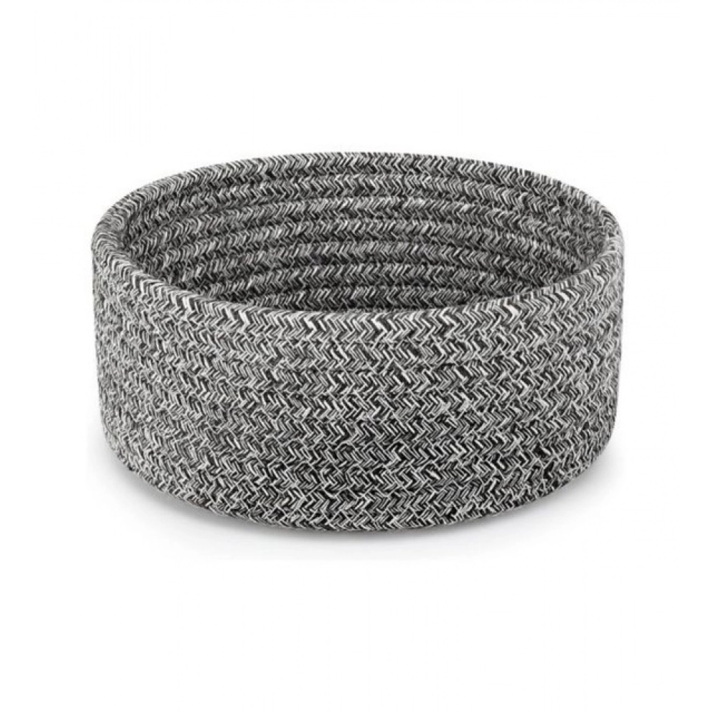 Generic Cotton 8x3 Inch Kidi Round 1 Pcs Bedside Organizer With Out Lid (Black)