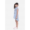 Generic Girl's Denim Hi Lo Short Sleeve Dress with Belt (Blue) Generic Girl's Denim Hi Lo Short Sleeve Dress with Belt (Blue)