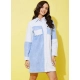 Generic Women's Denim Solid Long Sleeves Dress (Blue) Generic Women's Denim Solid Long Sleeves Dress (Blue)