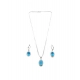 Generic Women's Brass Silver Plated Pendant Set (Blue) Generic Women's Brass Silver Plated Pendant Set (Blue)
