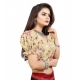Generic Women's Organza Printed V Neck Puff Sleeve Readymade Blouse (Beige 38 , Alterable up to 42)-PID65861 Generic Women's Organza Printed V Neck Puff Sleeve Readymade Blouse (Beige 38 , Alterable up to 42)-PID65861