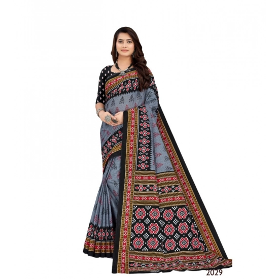Generic Women's Soft Pure Cotton Printed Saree With Unstitched Blouse 5.5Mtr (Grey) Generic Women's Soft Pure Cotton Printed Saree With Unstitched Blouse 5.5Mtr (Grey)