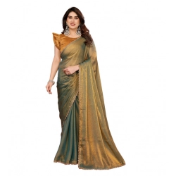 Generic Women's Georgette Printed Saree With Unstitched Blouse 5.5Mtr (Green)