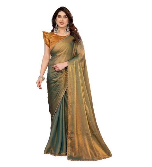 Generic Women's Georgette Printed Saree With Unstitched Blouse 5.5Mtr (Green)