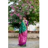 Generic Women's Katan_Silk Zari_Weaving Saree With Unstitched Blouse 5.5Mtr (Dark_Green)