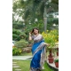 Generic Women's Faux_Tussar Geometric_Print Saree With Unstitched Blouse 5.5Mtr (Royal_Blue) Generic Women's Faux_Tussar Geometric_Print Saree With Unstitched Blouse 5.5Mtr (Royal_Blue)