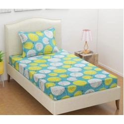 Generic Microfiber Floral Printed Single Bedsheet with 1 Pillow Cover (Green)