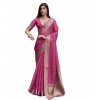 Generic Women's Silk_Blend Butti Pattern Saree With Unstitched Blouse 5.5Mtr (Pink)