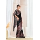 Generic Women's Crepe Printed Saree With Unstitched Blouse 5.5Mtr (Black) Generic Women's Crepe Printed Saree With Unstitched Blouse 5.5Mtr (Black)