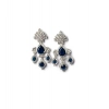 Generic Women's Brass Silver Plated Drop Earrings (Blue) Generic Women's Brass Silver Plated Drop Earrings (Blue)