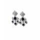 Generic Women's Brass Silver Plated Drop Earrings (Blue)