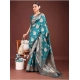 Generic Women's Banarasi Silk Printed Saree With Unstitched Blouse 5.5Mtr (Sea Green)