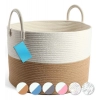 Generic Cotton Pack Of_1 12x14 Inch Laundry Storage Basket For Clothes (Beige-White) Generic Cotton Pack Of_1 12x14 Inch Laundry Storage Basket For Clothes (Beige-White)