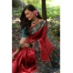 Generic Women's Faux_Tussar_Silk Printed Saree With Unstitched Blouse 5.5Mtr (Red)