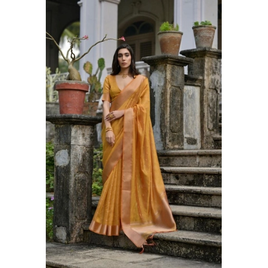 Generic Women's Silk_Blend Butti Pattern Saree With Unstitched Blouse 5.5Mtr (Mustard) Generic Women's Silk_Blend Butti Pattern Saree With Unstitched Blouse 5.5Mtr (Mustard)