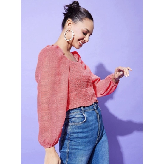 Generic Women's Polyester Floral Long Sleeves Top (Red) Generic Women's Polyester Floral Long Sleeves Top (Red)
