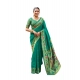 Generic Women's Silk Blend Woven Saree With Unstitched Blouse 5.5 Mtr (Green)