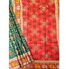 Generic Women's Patola Silk Meena And Zari Woven Saree With Unstitched Blouse 5.5Mtr (Green)