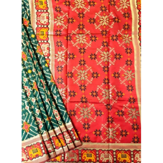 Generic Women's Patola Silk Meena And Zari Woven Saree With Unstitched Blouse 5.5Mtr (Green) Generic Women's Patola Silk Meena And Zari Woven Saree With Unstitched Blouse 5.5Mtr (Green)