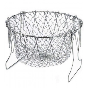 Generic Foldable Chef Basket – Multi-Function Strainer And Steamer (Color: Assorted )