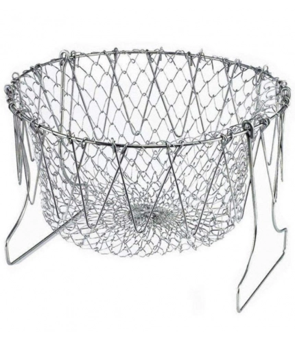 Generic Foldable Chef Basket – Multi-Function Strainer And Steamer (Color: Assorted )