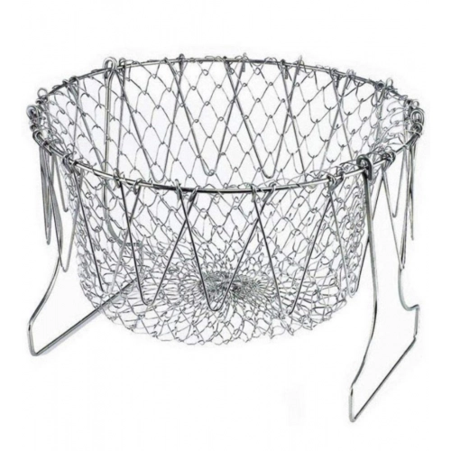 Generic Foldable Chef Basket – Multi-Function Strainer And Steamer (Color: Assorted )
