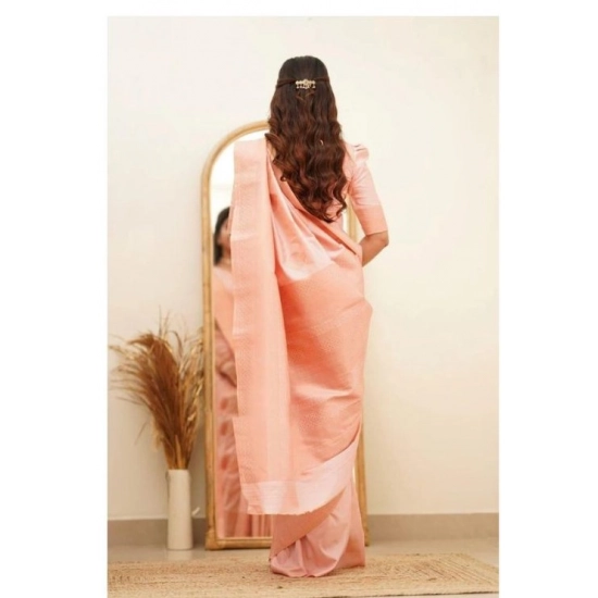 Generic Women's Soft Litchi Silk Jacquard Work Saree With Unstitched Blouse 5.5Mtr (Pink) Generic Women's Soft Litchi Silk Jacquard Work Saree With Unstitched Blouse 5.5Mtr (Pink)