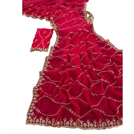 Generic Women's Slik Embellished Saree With Unstitched Blouse 5.5Mtr (Pink) Generic Women's Slik Embellished Saree With Unstitched Blouse 5.5Mtr (Pink)