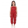 Generic Girl's Rayon Floral Sleeveless Jumpsuit (Red) Generic Girl's Rayon Floral Sleeveless Jumpsuit (Red)