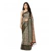Generic Women's Cotton Silk Floral Printed Saree With Unstitched Blouse 5.5Mtr (Grey)
