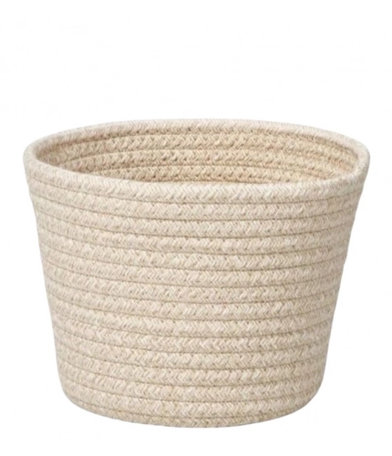 Generic Cotton Pack Of_2 White Pen Holder Storage Basket For Clothes (White)