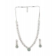 Generic Women's Brass Silver Plated Necklace set (Turquoise)