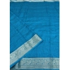 Generic Women's Cotton Blend Checkered Saree With Unstitched Blouse 5.5Mtr (Rama)