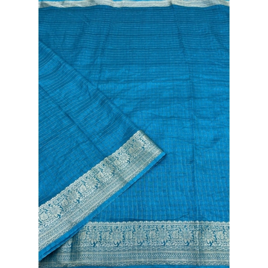 Generic Women's Cotton Blend Checkered Saree With Unstitched Blouse 5.5Mtr (Rama) Generic Women's Cotton Blend Checkered Saree With Unstitched Blouse 5.5Mtr (Rama)