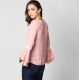 Generic Women's Polyester Solid Bell Sleeve Top (Pink) Generic Women's Polyester Solid Bell Sleeve Top (Pink)
