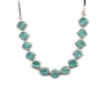 Generic Women's Brass Silver Plated Necklace set (Turquoise)